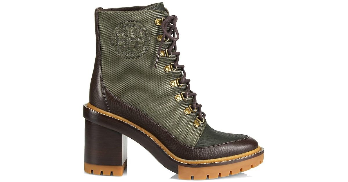 Tory Burch Miller Lug-sole Ankle Boots in Green | Lyst
