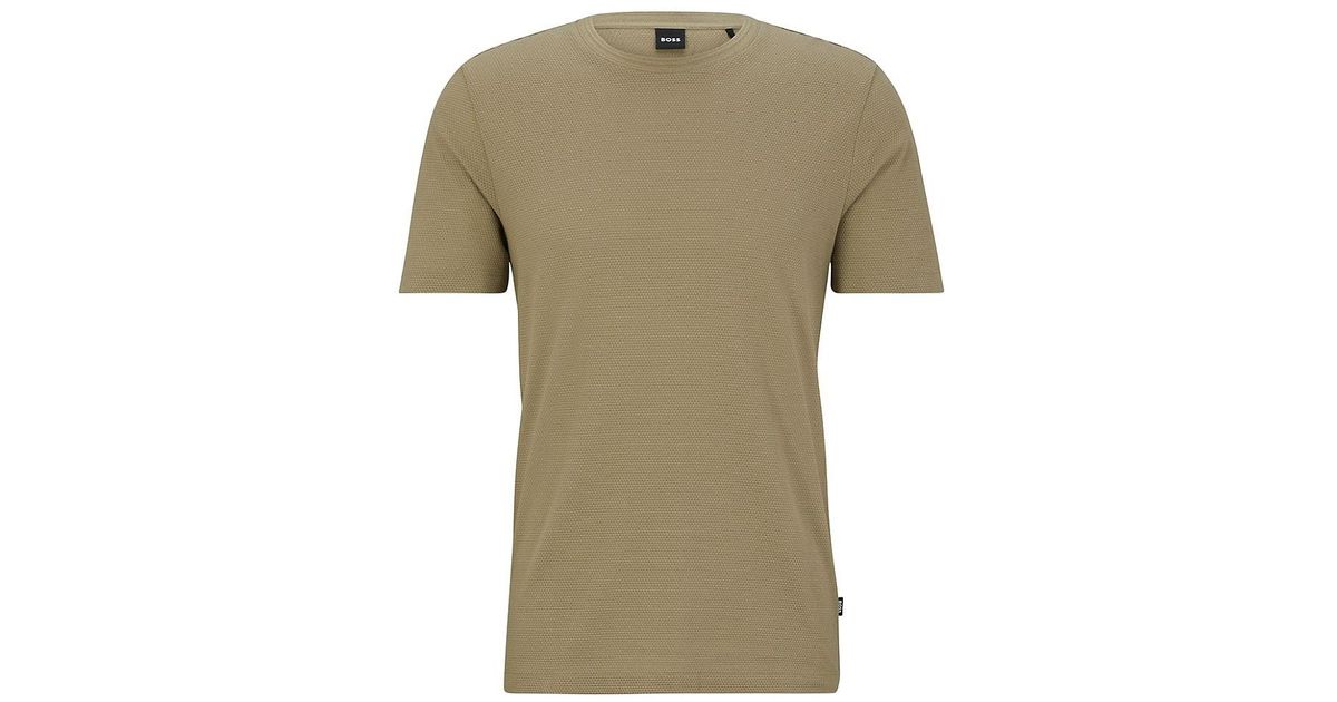 BOSS by HUGO BOSS Cottonblend Tshirt With Bubblejacquard Structure