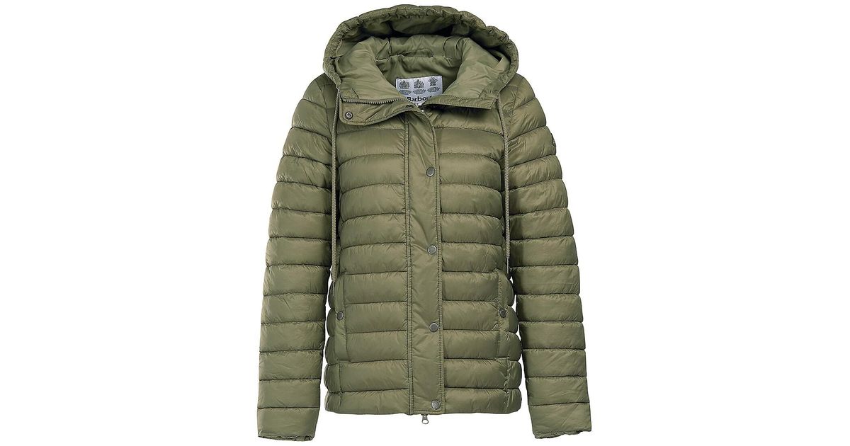 Barbour Synthetic Seaholly Quilted Hooded Jacket in Dusty Khaki (Green) - Save 48% | Lyst