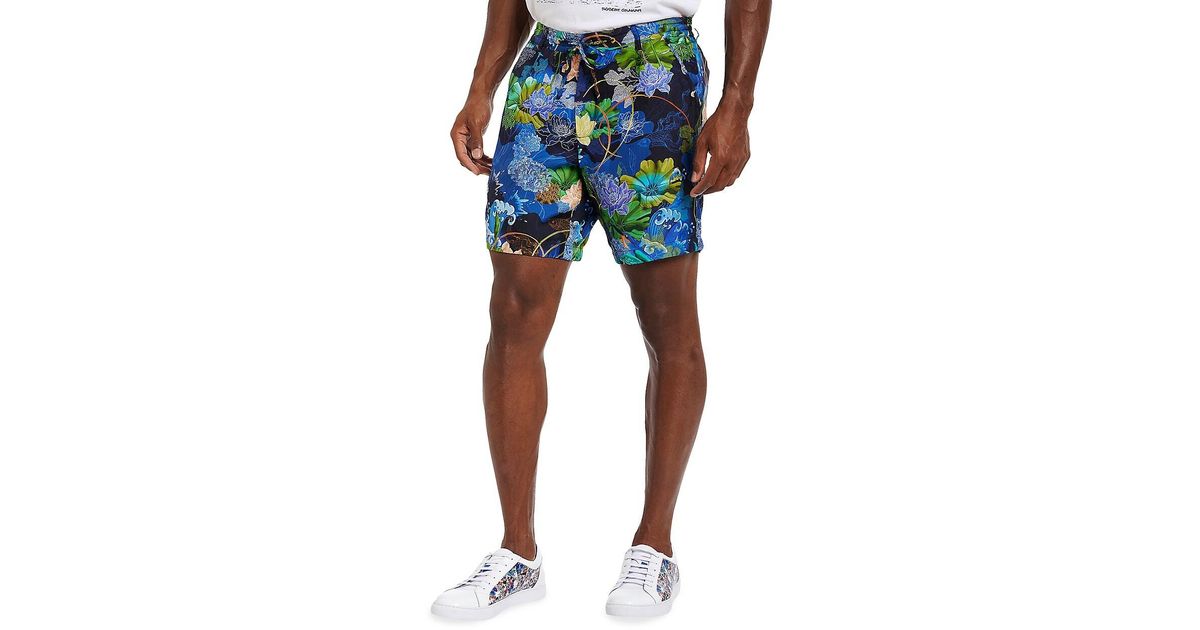 Robert Graham Silk Coastal Dreamin Beach To Bar Shorts in Blue for Men