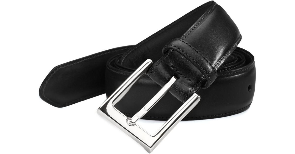 Saks Fifth Avenue Leather Belt in Black for Men - Lyst