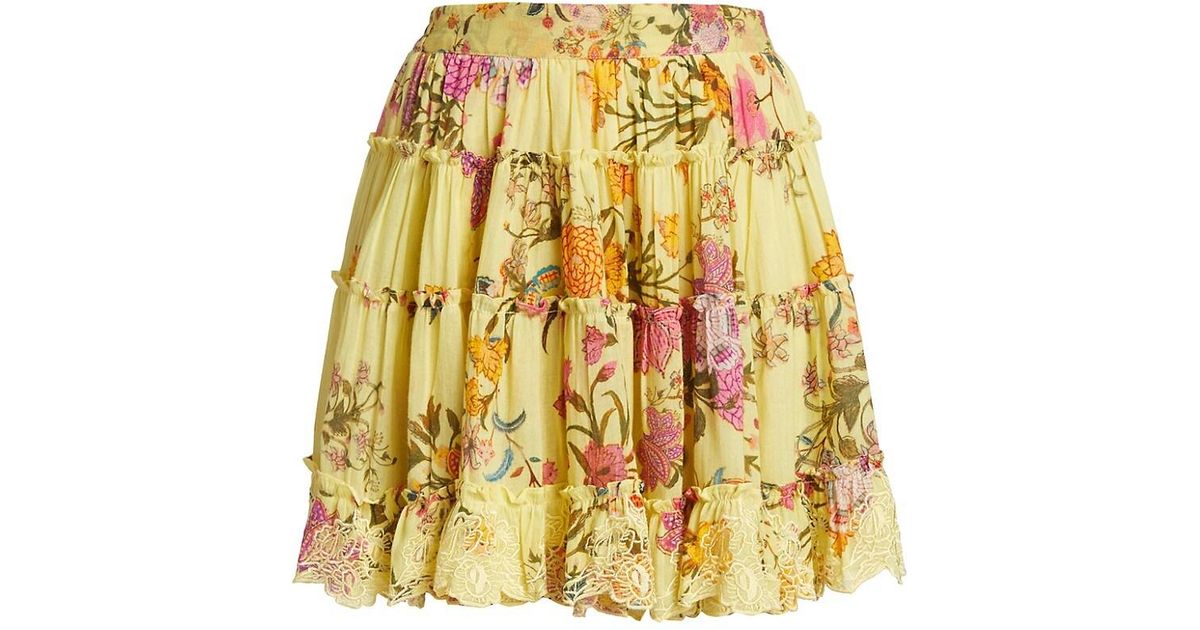 Hemant & Nandita Pria Cotton Fit-&-flare Skirt in Yellow | Lyst