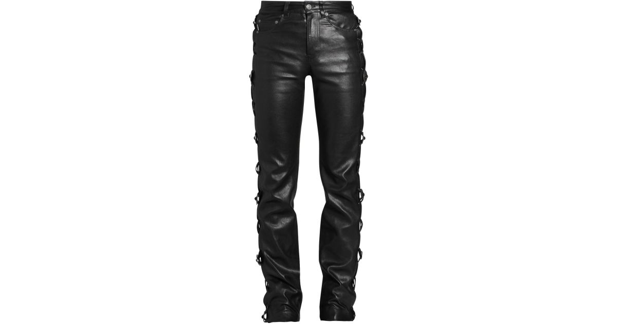 Balenciaga Men's Conchos Laced Leather Skinny Pants - Black for Men - Lyst