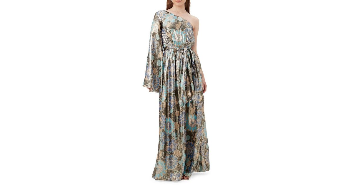 Trina Turk Amida Floral Silk blend One shoulder Maxi Dress Lyst