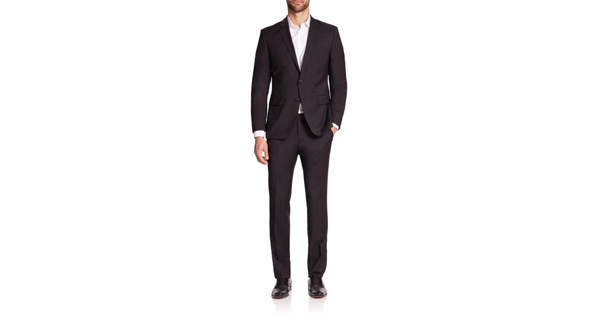 BOSS by Hugo Boss Boss James Sharp Regular-fit Super 120 Wool Suit in Black  for Men - Lyst
