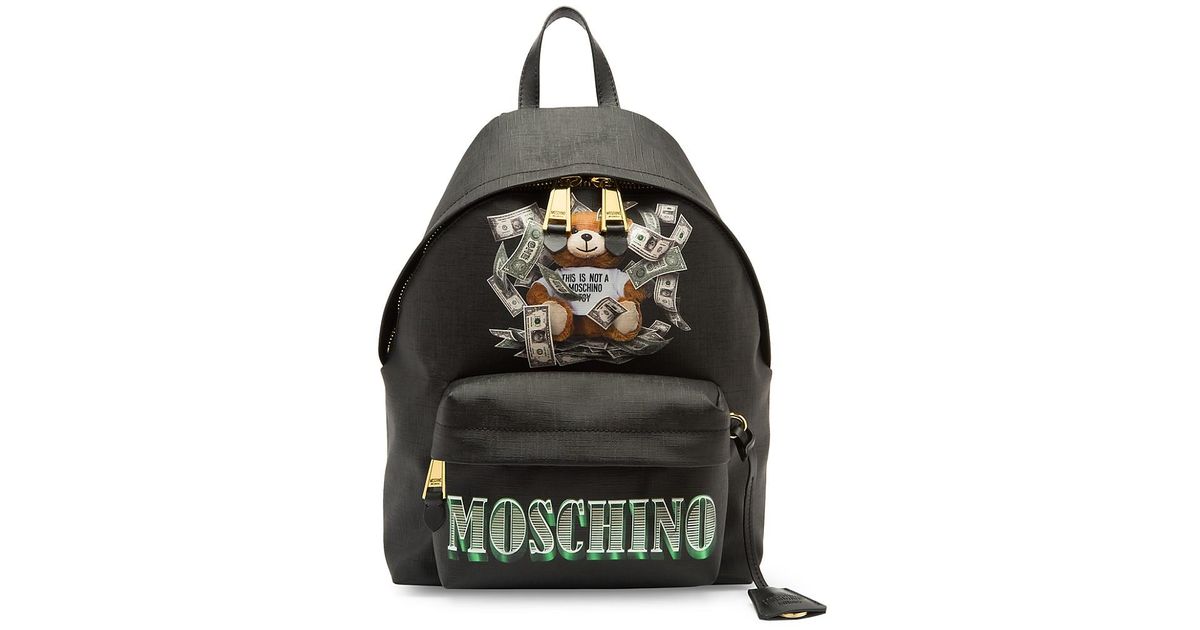 Moschino Dollar Bear Backpack in Black 
