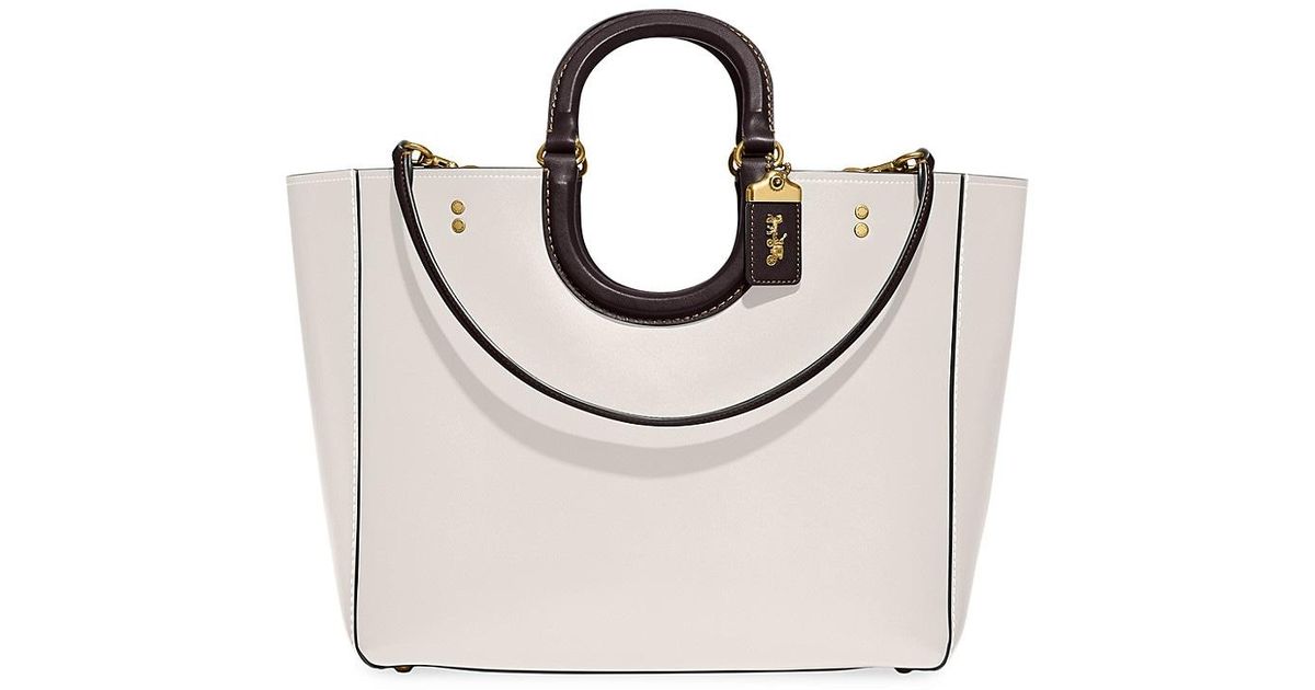COACH Rae Leather Contrasttrim Tote Bag Lyst