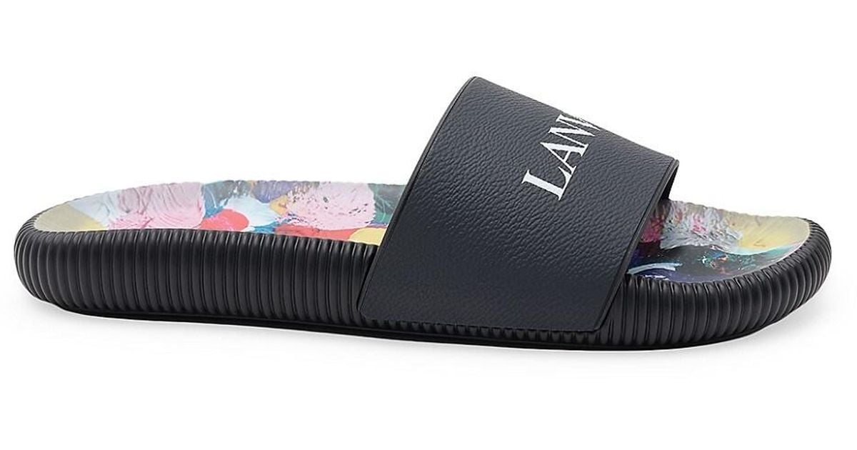 Lanvin Denim Gallery Dept. X Arpège Pool Slides in Black for Men Lyst