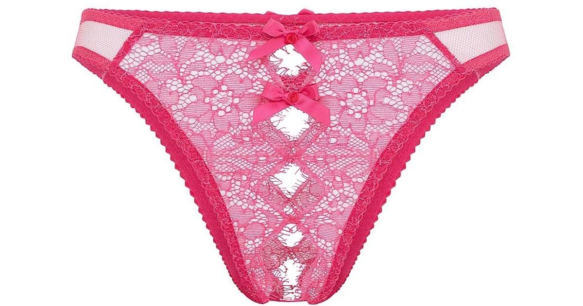 Agent Provocateur Lorna Ouvert Lace Briefs in Pink | Lyst