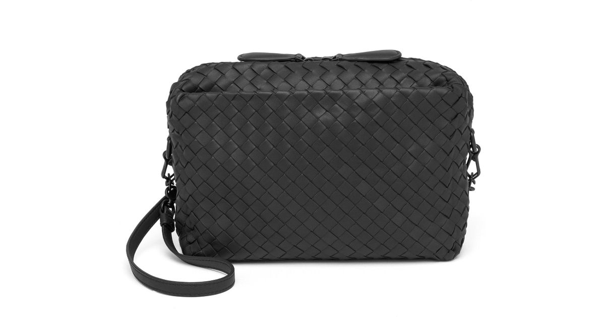 Bottega Veneta Black Pillow Intrecciato Leather Crossbody Bag