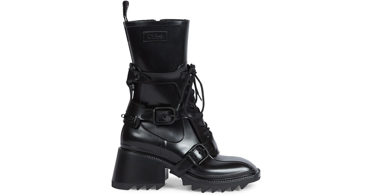 Chloé Betty Lace-up Pvc Rain Boots in 