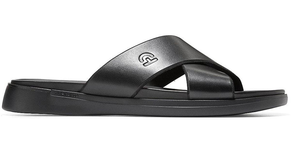 Cole Haan Crisscross Leather Sandals in Black for Men Lyst