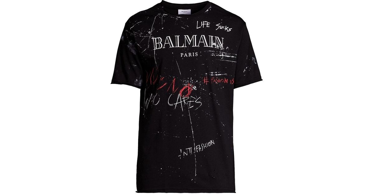 Balmain Cotton No Is No Logo T-shirt in Black for Men | Lyst