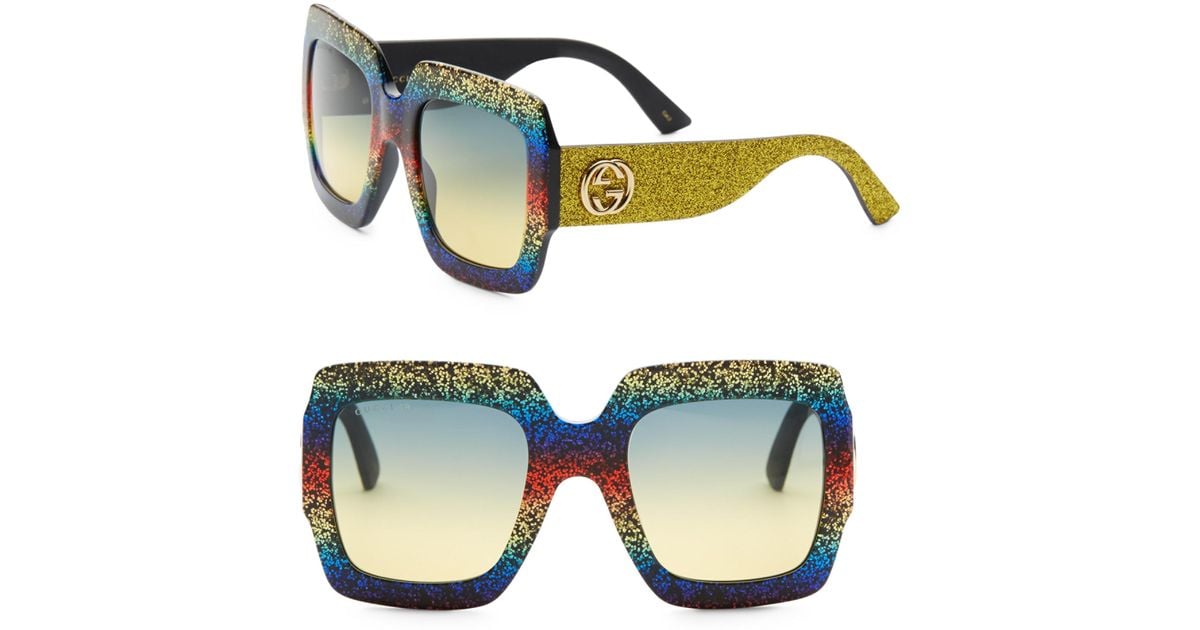 gucci glitter square sunglasses