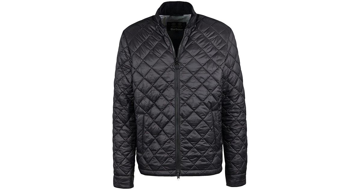 Barbour Synthetic Harrington Quilted Jacket in Black Grey (Black) for