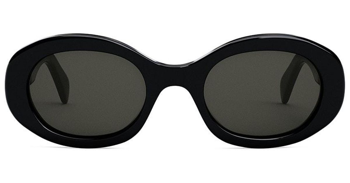 Celine Triomphe 52mm Oval Sunglasses in Black | Lyst