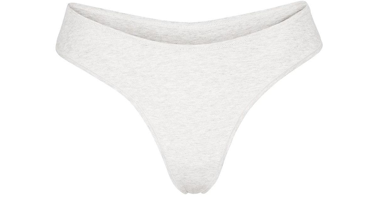 Skims Cotton Jersey Dipped Thong in White Lyst