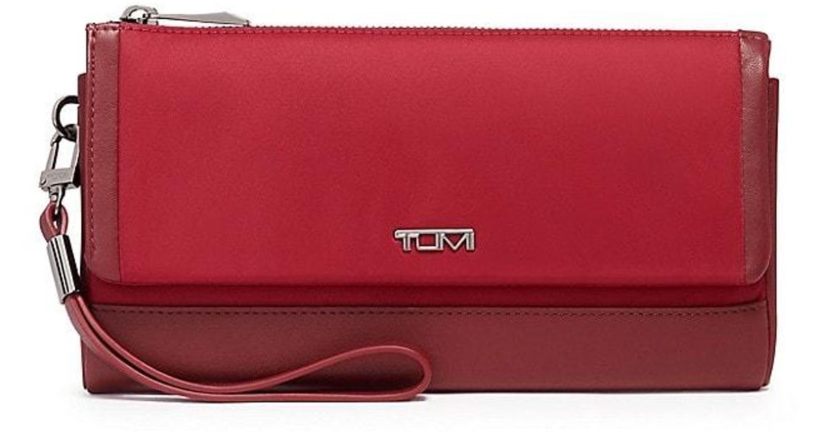 Tumi Voyageur Leathertrimmed Travel Wallet in Red for Men Lyst