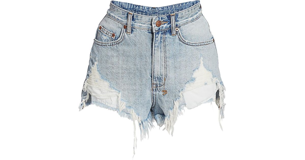 Distressed Denim Shorts 