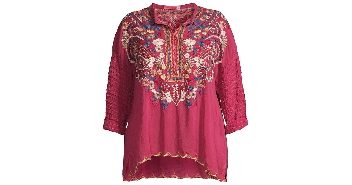 Johnny Was Aubrette Embroidered Blouse Lyst