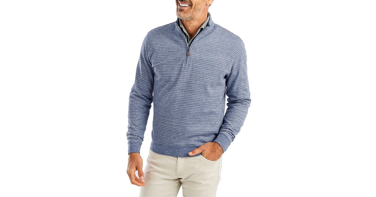 Johnnie-o Skiles Striped Quarter-zip Sweater in Blue for Men | Lyst
