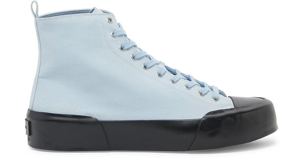 Jil Sander Canvas Hightop Sneakers in Blue for Men Lyst