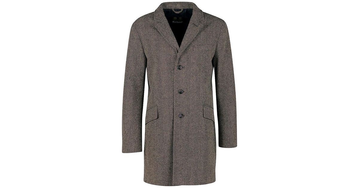 Barbour Hendon Crombie Wool Coat in Charcoal (Gray) for Men Lyst