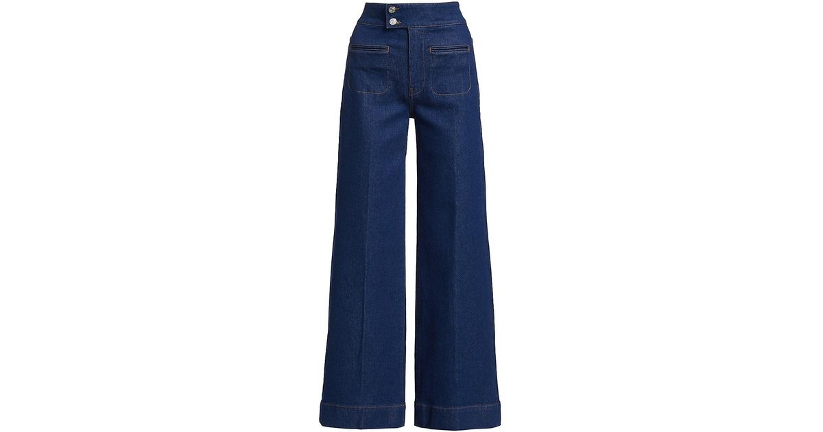 FRAME Denim Le Hardy Wide Leg Jeans in Blue | Lyst