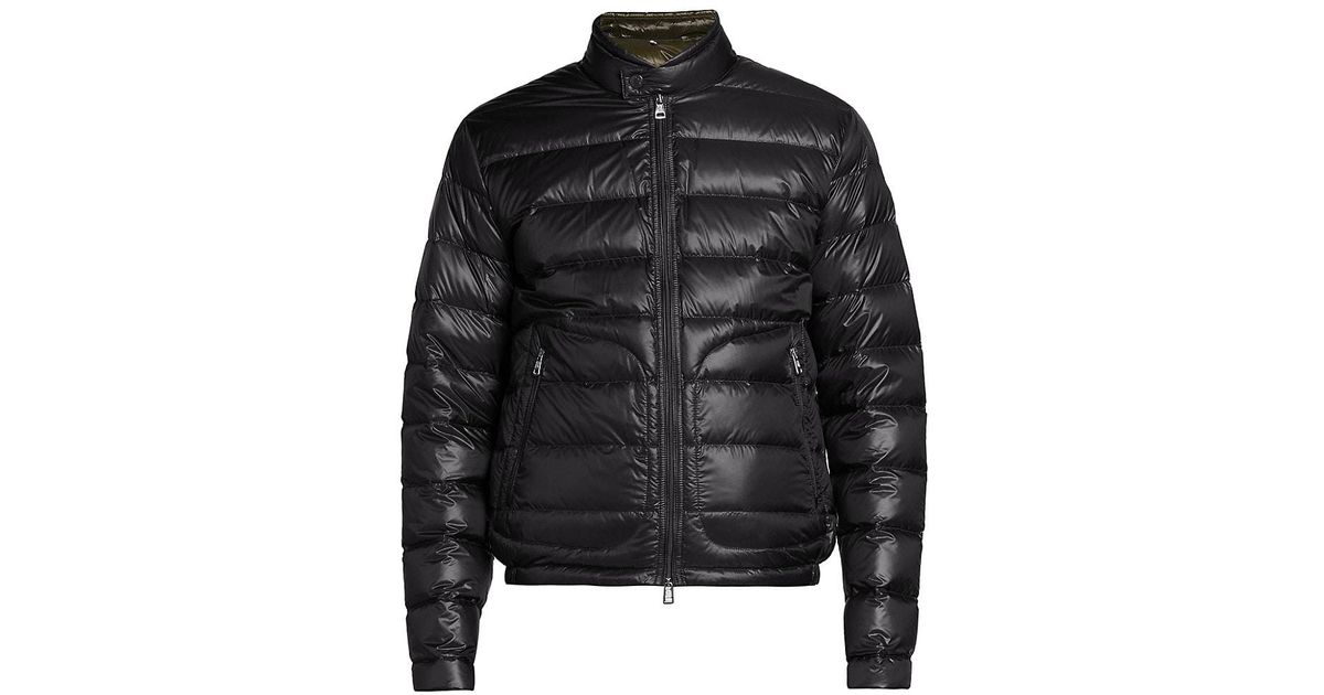 Moncler Acorus Puffer Moto Jacket in Black for Men | Lyst