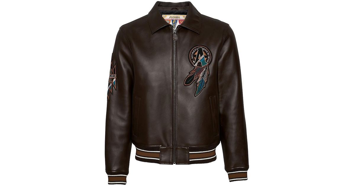 Avirex Buffalo Legends A2 Leather Jacket in Black for Men | Lyst
