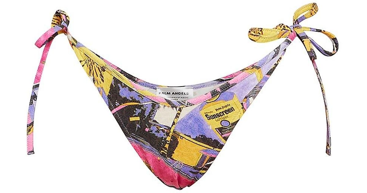 Palm Angels Miami Mix Vcut Bikini Bottom in Black Lyst