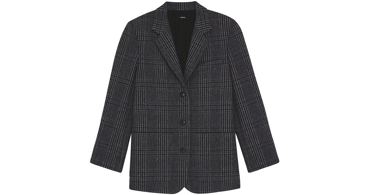Theory Elbowpatch Woolblend Blazer in Gray Lyst