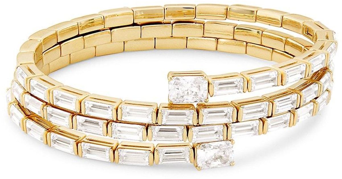 Adriana Orsini Naomi 18k-gold-plated & Cubic Zirconia Wrap Bracelet in ...