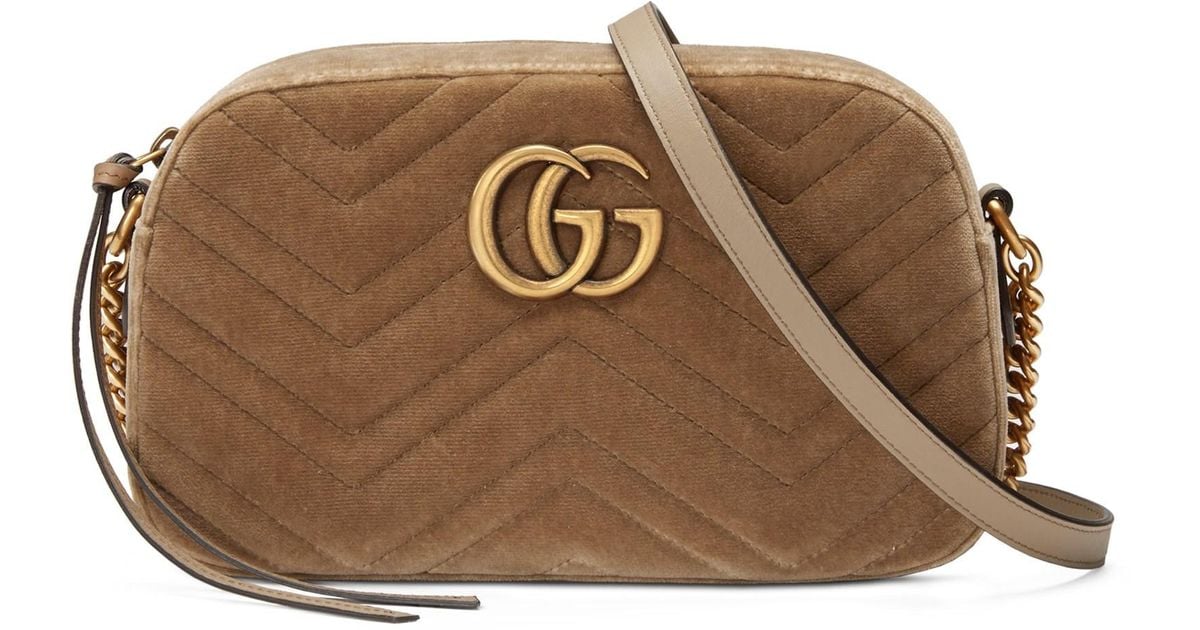 Gucci GG Marmont Matelasse Velvet Small Shoulder Bag