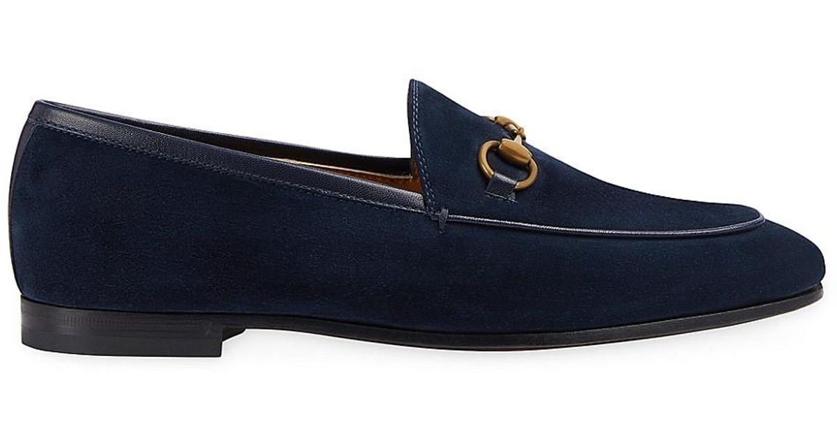 Gucci Jordaan Horsebit Loafers in Blue Lyst