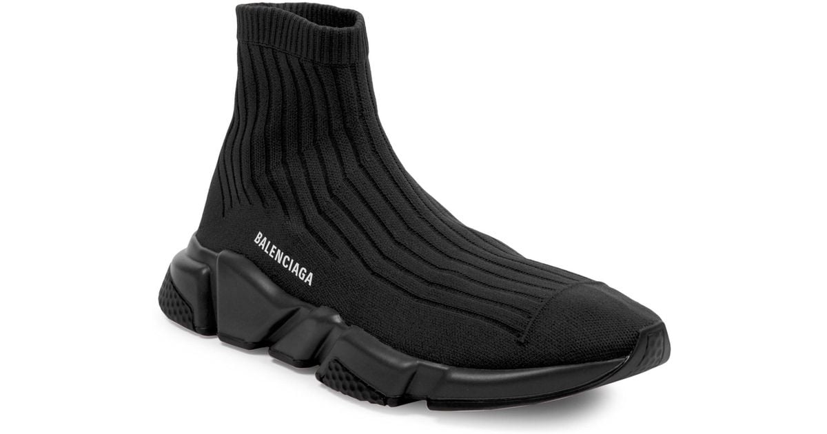 Balenciaga Speed Rib Sock Trainers in Black for Men | Lyst
