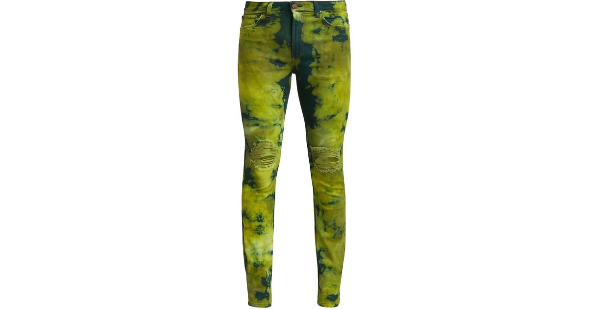 Monfrere Greyson Tiedye Skinny Jeans in Green for Men Lyst
