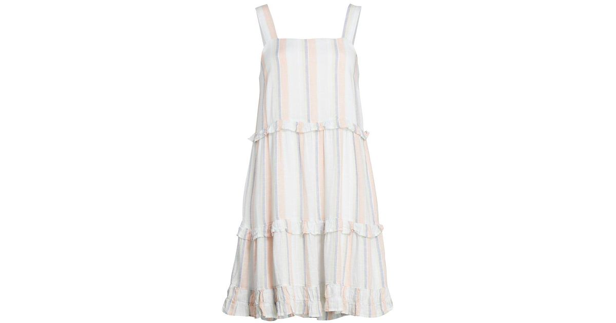 Rails Sandy Linen Tiered Dress in White | Lyst