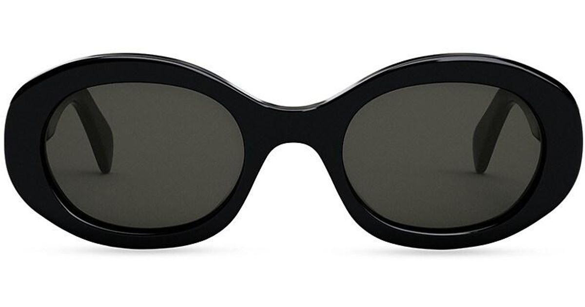 Celine 52mm Triomphe Oval Sunglasses in Black for Men Lyst