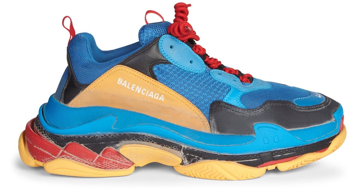 balenciaga triple s blue orange