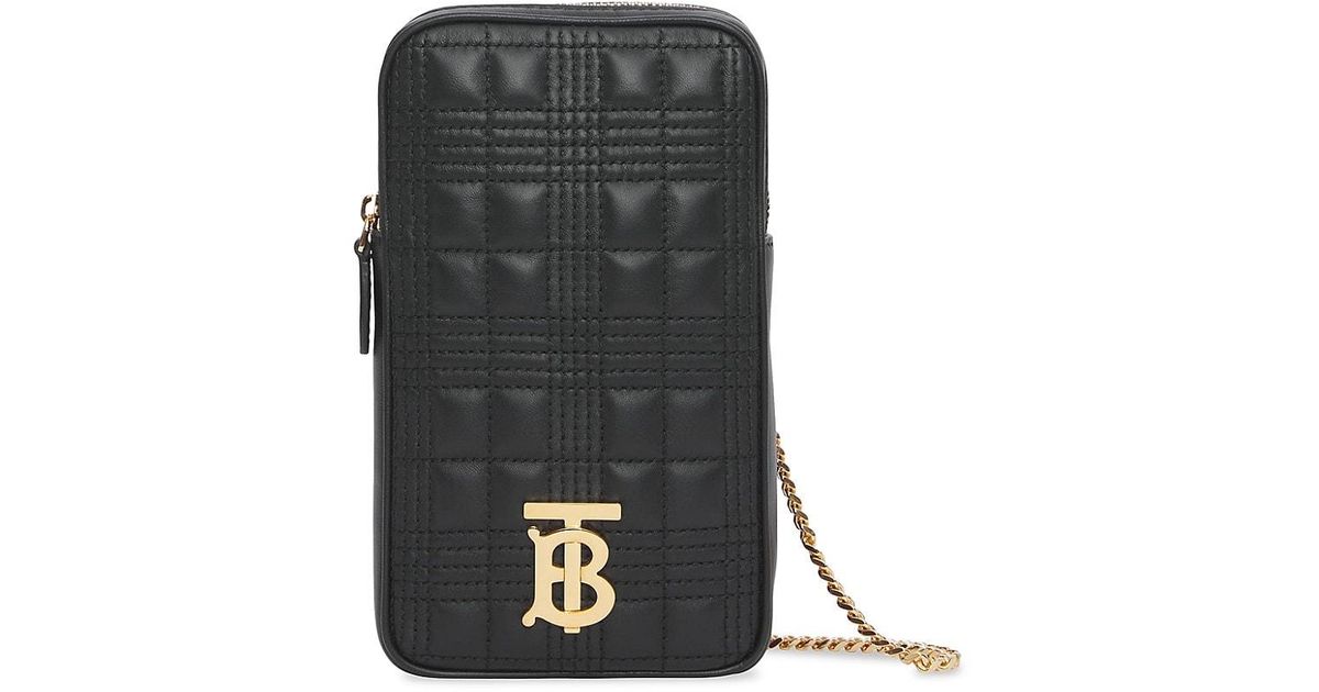 Burberry Mini Vertical Lola Quilted Leather Shoulder Bag in Black Lyst
