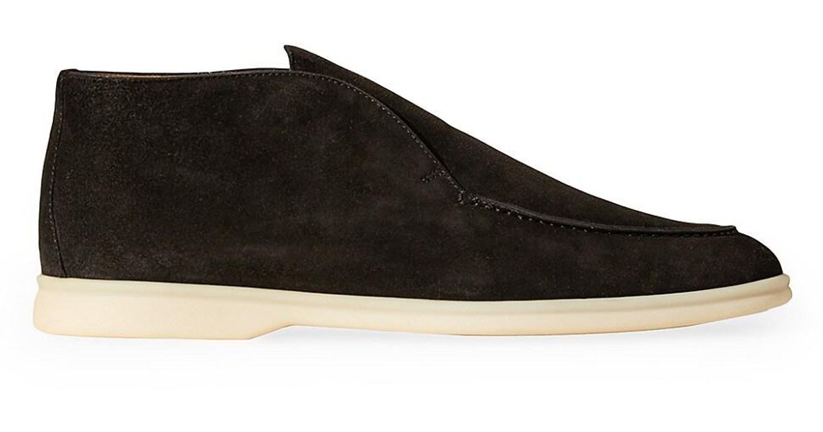 Loro Piana Ultimate Beatle Walk Suede Slip-on Ankle Boots in Black for ...