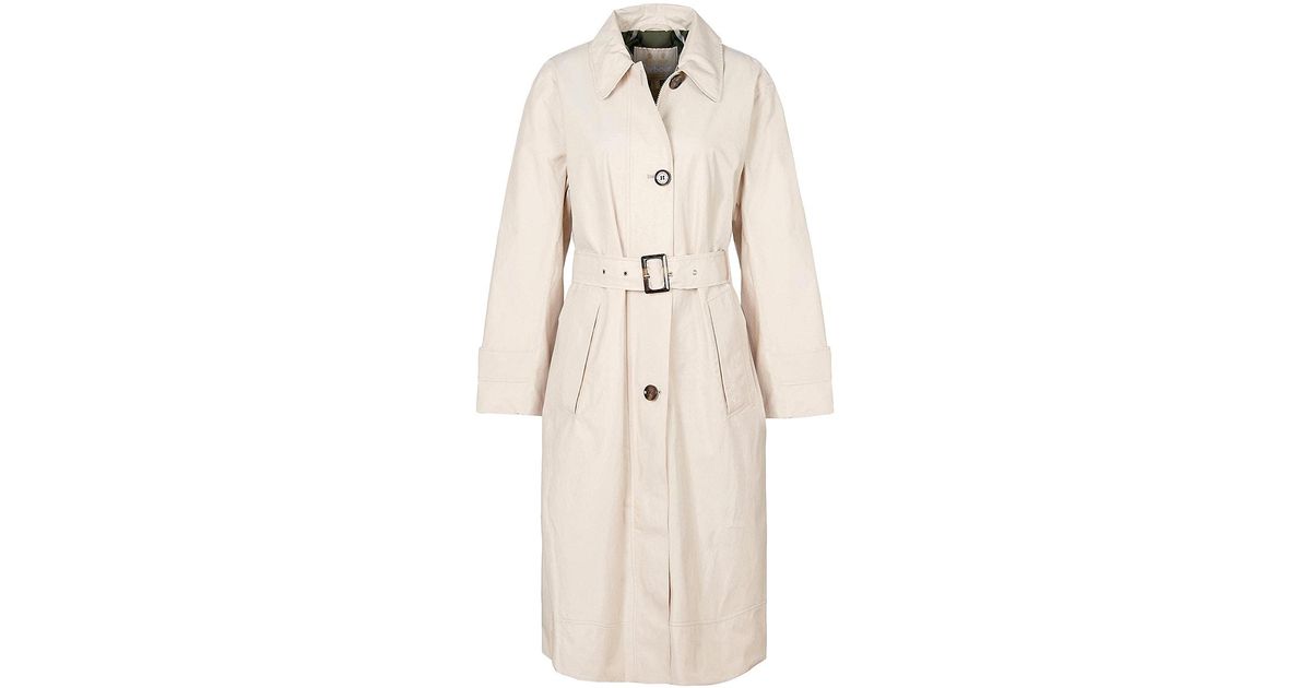 Barbour Somerland Trench Coat in Natural | Lyst