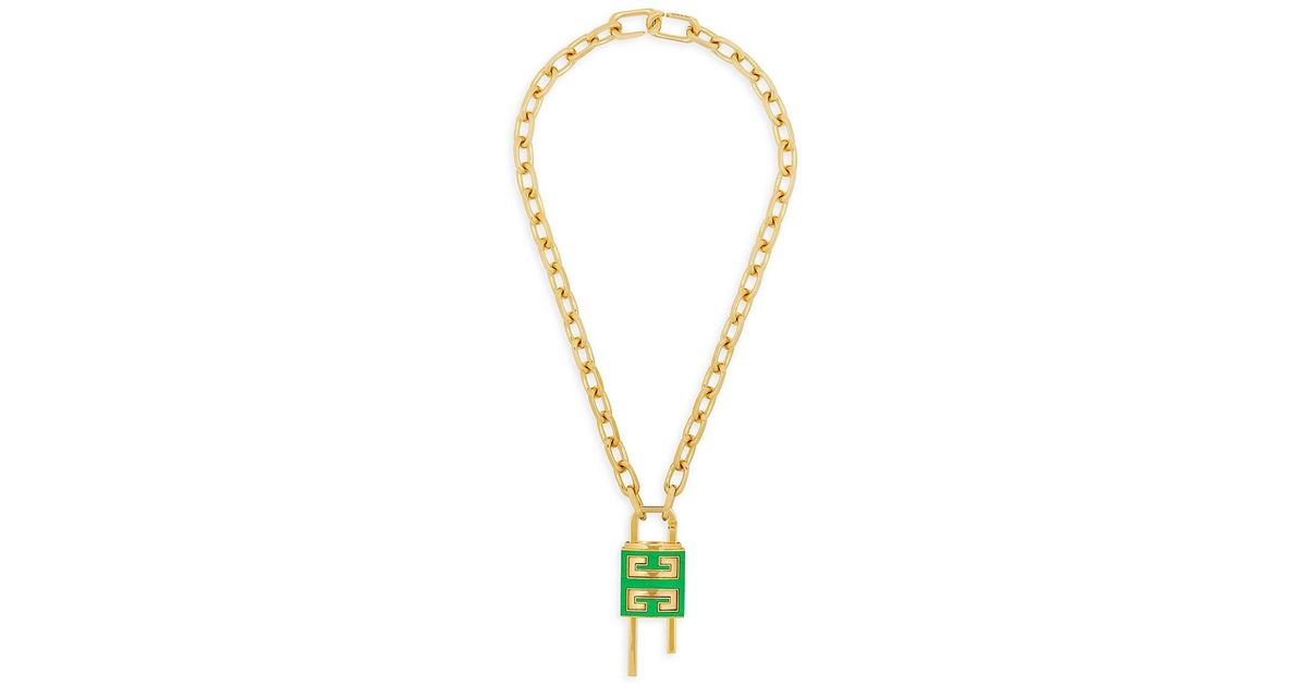 Givenchy Lock Necklace With 4g Padlock In Metal in Metallic for Men | Lyst