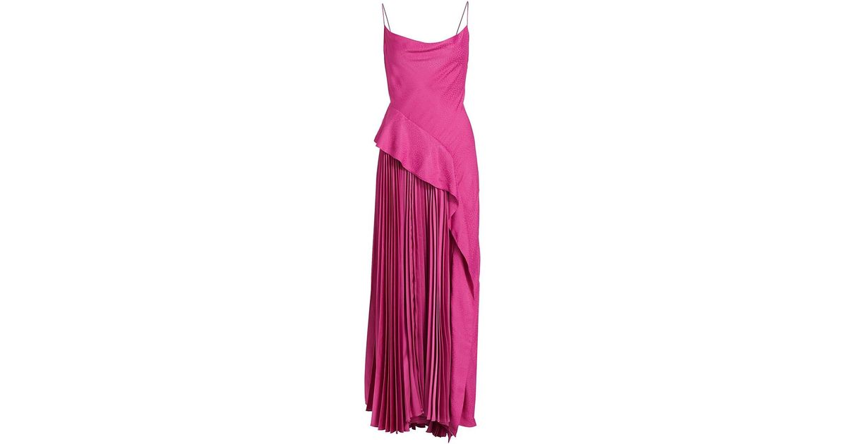 Acler O'sullivan Sleeveless Pleated Maxi Dress in Pink | Lyst