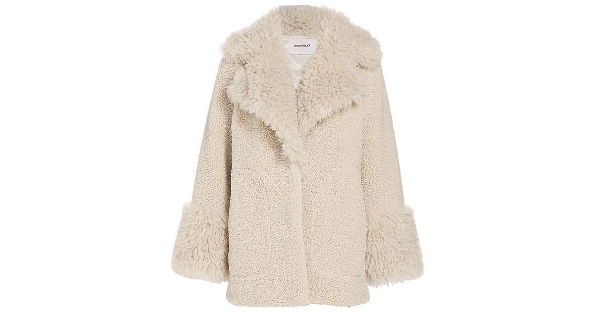 ENA PELLY April Teddy Jacket in White Lyst