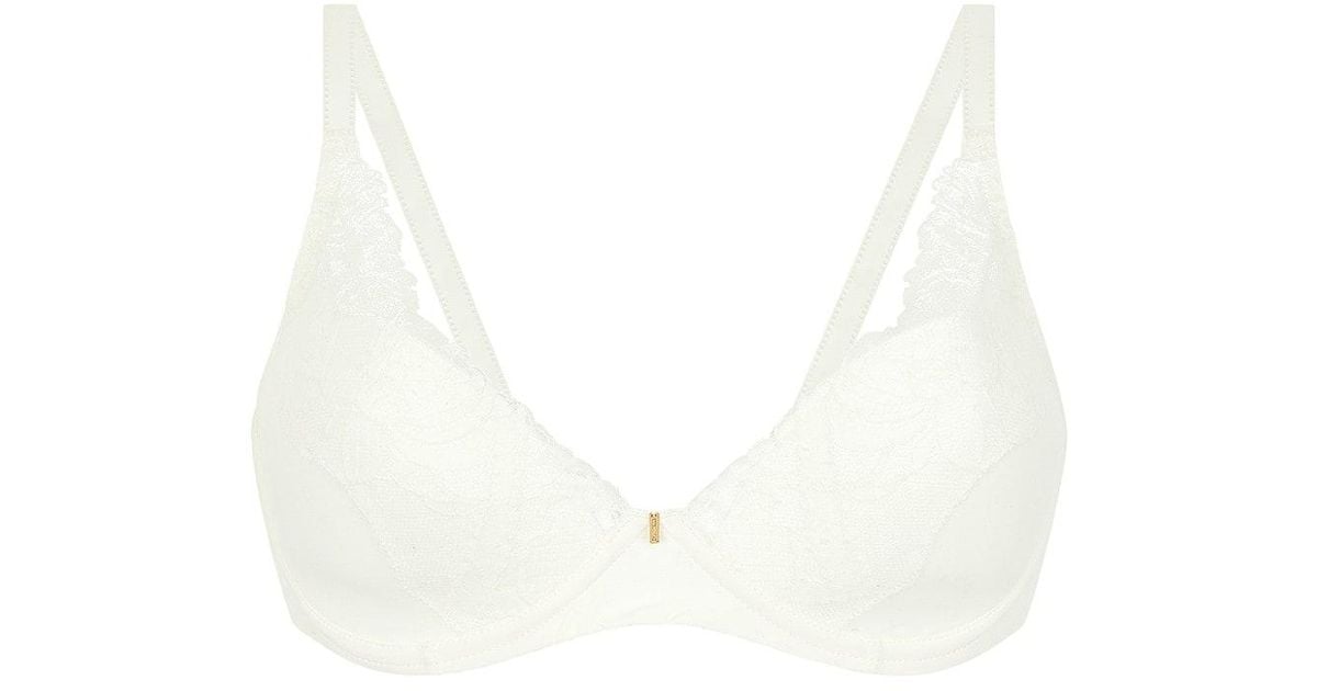 Chantelle Orangerie Dream Lace Plunge Tshirt Bra in White Lyst