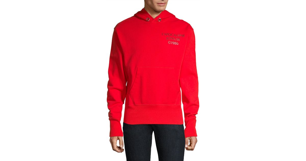 red helmut lang hoodie