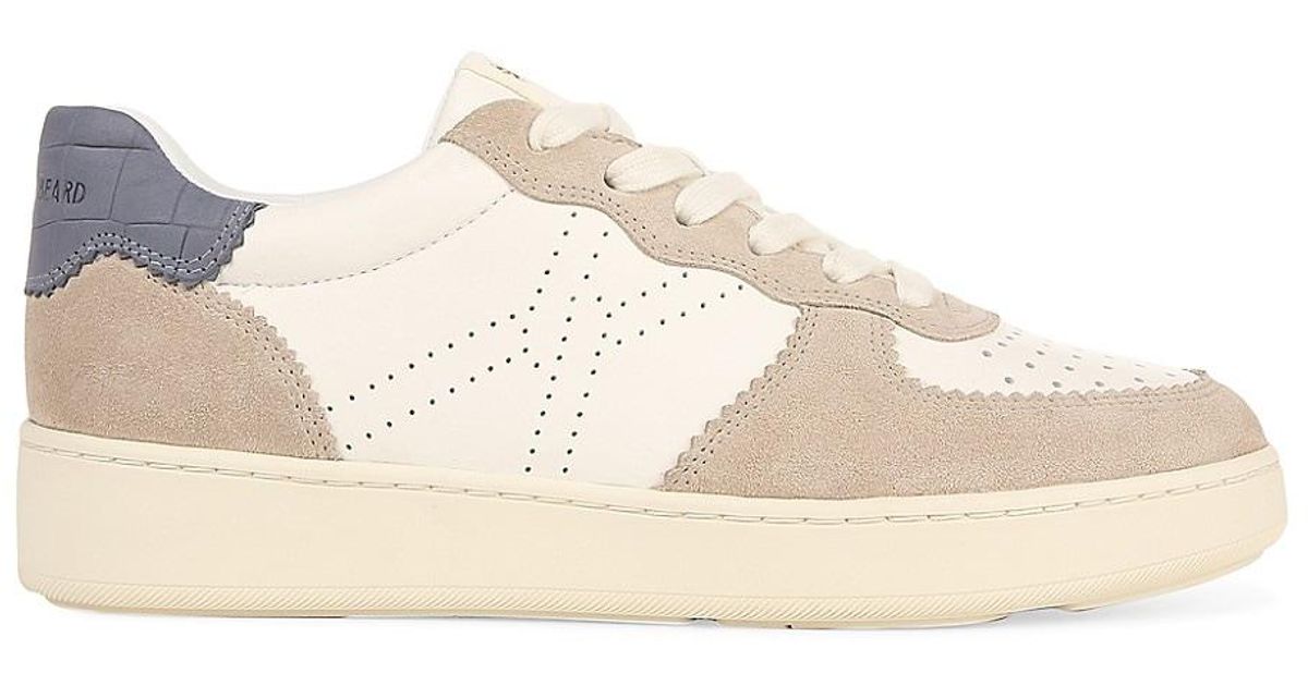 Veronica Beard Lennox Leather Low-top Sneakers in Natural | Lyst