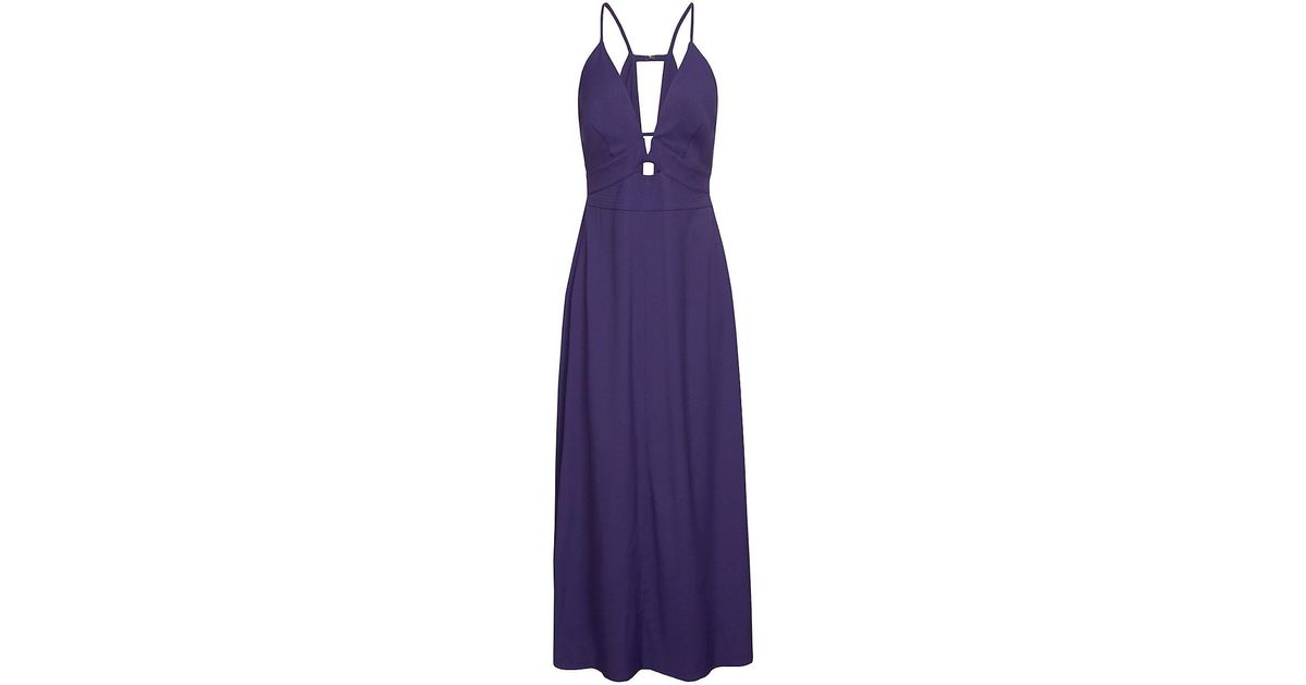 Reiss Synthetic Ellis Cut-out Midi Dress in Purple | Lyst